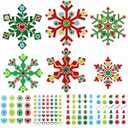 Zonon 24 Pieces Holiday Snowflake Craft Kit Winter Snowflake DIY Hanging Crafts Ornaments Snowflake Kits for Christmas Tree Home Activity Decorations(Red, Green)