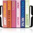 Decorative Bookends for Shelves - Modern Bracket Shaped Metal Book Ends for Home Office Decor, Unique Minimalist Desk Accessories & Gift (Black)