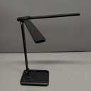 CHARYJOD Dimmable LED Desk Lamp with USB Charging Port Bright, 50 Lighting Modes Dual Swing Arm Architect Table Lamp Light Desk Lamp for Home Office Dorm Piano Nail (Black-Upgraded)