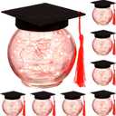 WILLBOND 7 Pack Graduation Table Decoration Centerpieces 2025 with LED Light up Mason Jar Graduation Cap Decorations Party Supplies for Tables College Masters Degree Gifts