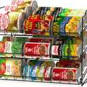 Deco Brothers Stackable Can Rack Organizer for Kitchen and Pantry, 3 Tier, Black