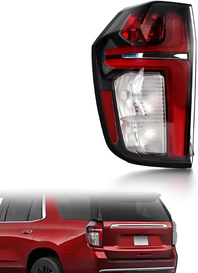 LED Tail Light Assembly Compatible with 2021-2023 Chevy Tahoe Suburban LS LT RST Z71 - Outer Taillight with Bulbs, Left Driver Side LH Tail Lamp Replace Numbers 84849416 GM2800322