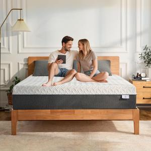 Gelsea Queen Memory Foam Mattress, 10 Inch Queen Size Mattress in a Box, Green Tea Gel Infused Foam for Pressure Relief and Cool Sleep, Foam Made in USA, CertiPUR-US Certified, Medium Firm
