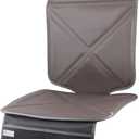 Car Seat Protector Leather Waterproof Child Safety Seat Protector Cover with Thick Pad and 2 Large Pockets Durable Kick Mat for All Auto Seat (Brown)