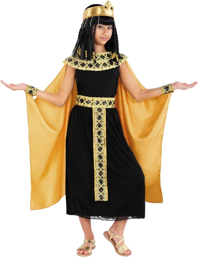 Morph Queen Cleopatra Costume Kids Egyptian Costume Girls Egyptian Princess Cleopatra Dress Halloween Costumes for Girls (Medium)