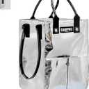 Reusable Grocery Bag On Wheels, Shopping Carts for Groceries with Card Holder, Lightweight Rolling Tote, Folding Grocery Cart Carries Up to 66 lb, Water-Proof Bag for Moving, Travel, Camping, Medium (Silver)