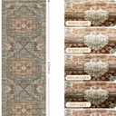 Kitchen Runner Rug Non Slip Washable 2.5x8, Soft Low Pile Entryway Rug Runners for Hallways,Carpet Runner for Living Room,Kitchen, Laundry, Bathroom(Grey/Brown/Tan,2.5'x8')