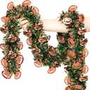 50 FT Football Party Decorations, Football Tinsel Garland Brown Green Shiny Metallic Twist Football Garland for Sports Game Home Tree Mantle Stairs Indoor Outdoor Football Party Decorations