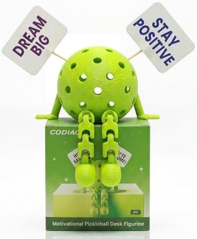 CODIAO Funny Pickleball Desk Companion - Long Legged Pickleball Figurine, Motivational Shelf Sitter & Court Inspired Desk Ornament, Unique Gift for Pickleballers, Players, Coaches & Paddle Fans