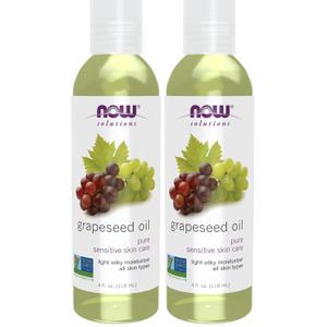 NOW Solutions, Grapeseed Oil, Skin Care for Sensitive Skin, Light Silky Moisturizer for All Skin Types, 4-Ounce (4 Fl Oz (Pack of 2))