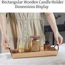 Rectangle Wood Candle Tray with Black Metal Handles, Rustic Wood Candle Holder for Displaying Candles,Centerpieces for Dining Table, Mantel, Coffee TableFarmhouse