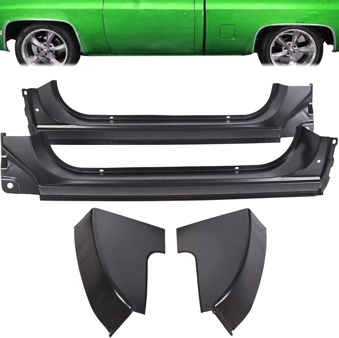 KUAFU Cab Corners and Rocker Panels Kit Compatible with 1973-1987 Chevy/GMC C10 K10 C20 K20 pickup truck driver & passenger Side Left Right Metal 4 Pcs