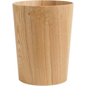 Wooden Trash Can Round Garbage Bin Large Without Lid Rubbish Container Under Desk Waste Paper Basket Simple Storage Bucket Durable Recycling Bins Wastebasket (Color : A)