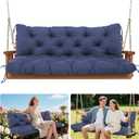 Outdoor Porch Swing Cushions Durable Extra 5" Thick 60 inch Waterproof Patio Swing Cushions 3 Seater Replacement Fade-Resistant for Lawn Outdoor Patio Long Bench Furniture(Navy 60405inch)