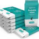 Amazon Basics Flushable Adult Toilet Wipes, Fragrance Free, FSC-Certified, Advanced Flushable Technology, 504 Count (12 Packs of 42)