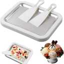 Rolled Ice Cream Maker Machine - Perfect for Home & Parties UseDIY Manual Rolled Ice Cream Tray - Ice Cream Machine for Delicious Hand-Rolled Desserts (White)