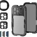 NEEWER 16 Pro Cage, Quick Release Video Rig Phone Stabilizer Compatible with iPhone 16 Pro with Adapters of 67mm Filter, 17mm Lens & T Mount Lens, Full Camera Control Access, PA073