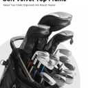Findway 14 Way Golf Stand Bag, PU Leather Golf Bag Full-Length Dividers, Velvet-Lined for Men/Women, Lightweight Waterproof Carry Bag with Adjustable Dual Straps and Rain Hood