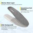 riemot Merino Wool Insoles for Women Breathable Honeycomb Shoe Inserts Comfortable Cushioning Replacement Innersoles Warm Sheepskin Insole for Winter Snow Boots Slippers Gray US6/ EU37