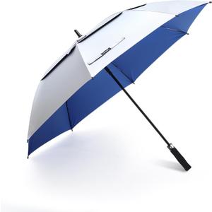 68/62/54/47 Uv Protection Golf Umbrella For Sun Protection With Large Windproof Vented Double Canopy,Push-Button Auto Open