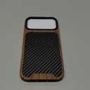 Magnetic Case Compatible with iPhone 17 Pro Max Case [Compatible with MagSafe] Wood and Leather Carbon Fiber Design Hybrid Shockproof Phone Case 6.9" (Black)