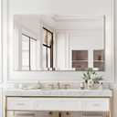 30x40 Inch Frameless Wall Mirror with 1" Beveled Edge, Frameless Rectangle Mirror for Bathroom, Vanity, Living Room