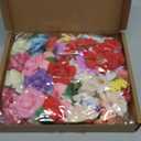 ATTGREAT Fake Flower Heads Small Silk Flower Bulk Mini Artificial Daisy Roses Buds 3D Faux Floral Accessories for Crafts DIY Hair Cake Wedding Party Home Decoration (Bright Colors Mixed)