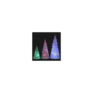 Beaupretty 3 Pieces Lighted Christmas Tree Figurine Color Changing LED Acrylic Holiday Tree Christmas Table Top Decoration for Centerpieces Window Desk Mantel Gift White