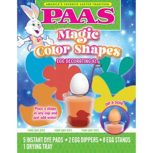 PAAS Magic Color Shapes Egg Decorating Kit  Decorate Easter Eggs with Colorful Shapes, Liquid Dye, and 5 Instant Dye Pads PAAS Magic Color Shapes Egg Decorating Kit  Decorate Easter Eggs with Colorful Shapes, Liquid Dye, and 5 Instant Dye Pads