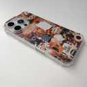 Autumn Collage Pumpkin Witch Halloween Case for iPhone 16 Pro Max, Retro Aesthetic TPU Bumper Cover
