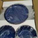 ZAROCRUS Melamine Dinnerware Sets, 12 Pcs Unbreakable Plates and Bowls Set, Outdoor Dinnerware RV and Camper Dishes Sets for 4, Kitchen Dishes Set for Entertaining, Black and Blue