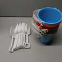 Sloosh 12 Sets Sand Buckets with Shovels for Kids Beach Pails Toys Party Favors Pail Set Plastic Bucket with Handles (Medium)