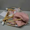 Portable Baby Bouncer, Bouncer Seat for Babies 012 Months, 3 Recline Positions, Foldable Baby Rocker Chair with Removable Wooden Bar, Pink