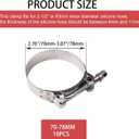 10PCS 70mm - 78mm Stainless Steel T-Bolt Clamps Turbo Intake Intercooler Clamp for 2-1/2" Hose