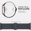 4 x Maledan Stretchy Solo Loop Compatible with Apple Watch Band Women Men 40mm 44mm 45mm 41mm 38mm 46mm 49mm 42mm, Soft Nylon Elastic Braided Strap for iWatch Series 11 10 9 8 7 6 5 4 3 2 1 SE Ultra (Gray)