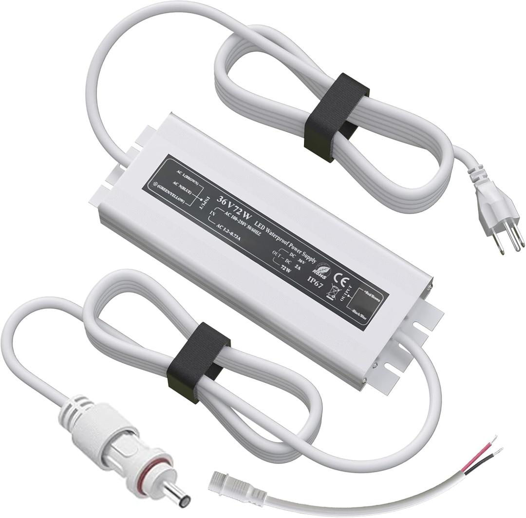 36V Waterproof Power Adapter for Govee Permanent Outdoor Lights - Compatible with H705D, H705E, H705F, H706A, H706B, H706C Models (White) Reliable Replacement Charging Cable