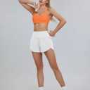 BMJL Women's High Waisted Athletic Shorts Pocket Workout Shorts Gym Sporty Running Shorts (White, XS)