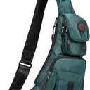 NICGID Sling Bag Chest Shoulder Backpack Crossbody Bags Casual Daypack for Men Women, Small, Dark Green-2