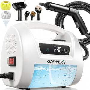 2026 Upgraded Handheld Steam Cleaner, 230F/3.5 Bar High-Pressure Portable Hand Held Steamer for Home & Car, 30s Heat-Up, Chemical-Free Deep Cleaning for Kitchen, Bathroom, Grout & Car Detailing-White