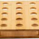 TableCraft 12815 Square Bamboo Cone Holder Display, Durable Square Cone Holder for Appetizers & Desserts, Holds 25 Cones, Natural Bamboo Finish, Catering & Buffet Service