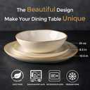 AmorArc Ceramic Dinnerware Sets,Handmade Reactive Glaze Stoneware Plates and Bowls Sets,Highly Scratch Resistant | Dishwasher & Microwave Safe Dishes Set,Service for 4 (12pc)