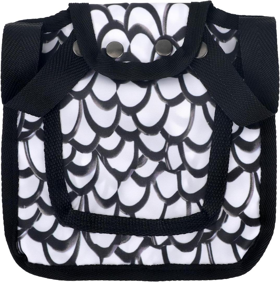 4 x Chicken Saddle for Hens for Protection, 7.48 Inch Comfortable Hen Aprons with Adjustable Strap Chicken Clothes Back & Side Protector Outdoor Poultry Protective Accessories (Black and White)