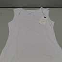 PINKMSTYLE Womens Basic Fitted Square Neck Tank Tops Double Lined Summer Tops Cute Sleeveless Shirts (Medium, Off-white)