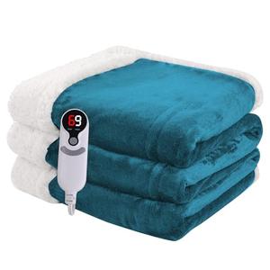 Heated Blanket Electric Blanket Full Size 72''x84'' with 9 Heating Levels, 1-10 Hour Auto Shut Off, Machine Washable, Flannel & Sherpa Soft Warming Blanket for Couch, Bed, Office - Dark Green