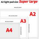 TOHETO A2 Light Pad 25.2''x18.4'', Large Magnetic LED Light Board for Diamond Painting, 3-Color Modes Light Box for Tracing, 6-Level & Stepless Dimmerable Diamond Art Light Table for Drawing,Sketching