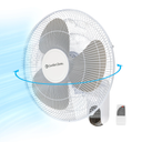 Comfort Zone 16-Inch Fan with Remote Control Quiet 3-Speed Oscillating Indoor Fan with 90 Wide-Angle Airflow, Timer & Sleep Modes Space-Saving Wall Fan for Bedroom, Home Gym & Office, White