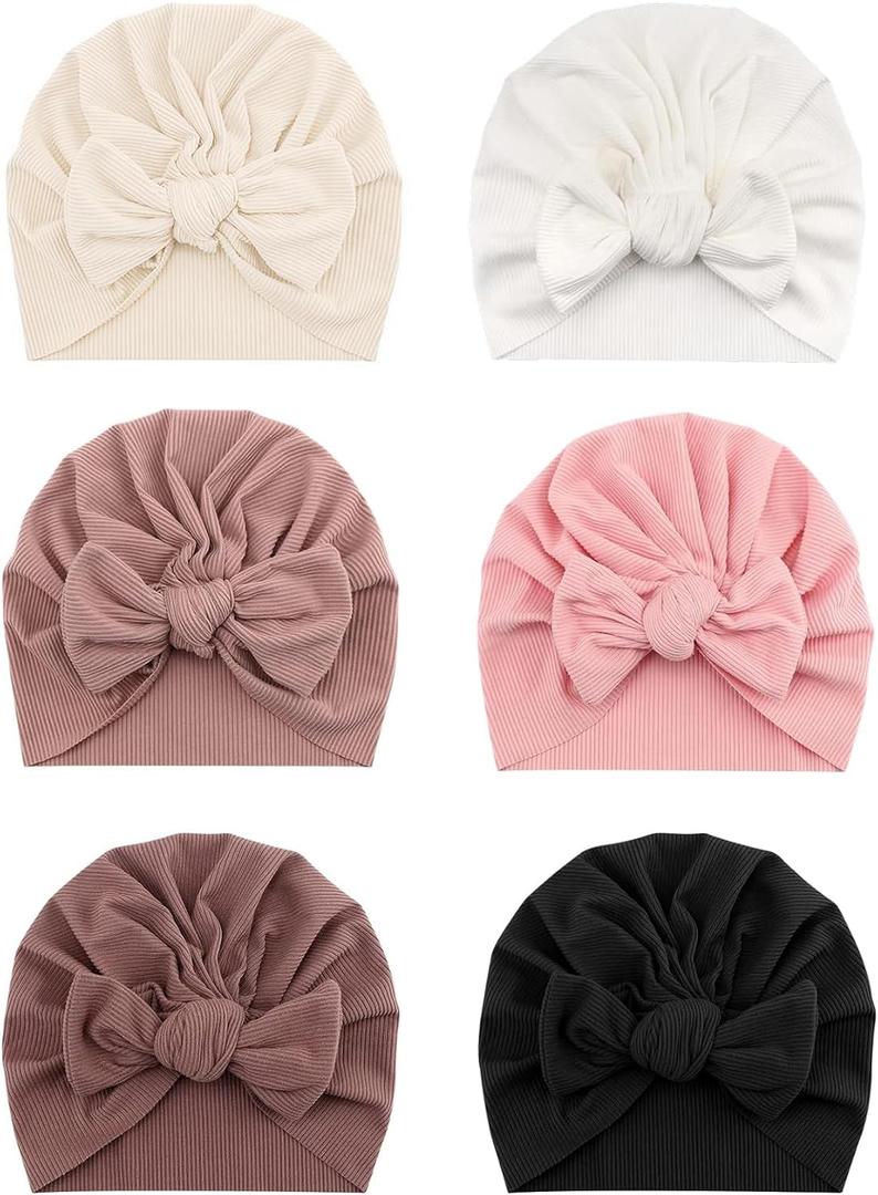 6 PCS Stretchy Baby Turban Hats, Baby Hat with Bows for Girls, Baby Boys Caps, Toddler, Newborn, Infant Hat Unisex (10h) 6 PCS Stretchy Baby Turban Hats, Baby Hat with Bows for Girls, Baby Boys Caps, Toddler, Newborn, Infant Hat Unisex (10h)