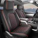 Umbrauto Seat Covers for Ford F150| Waterproof Faux Leather Pickup Truck Seatcovers for 2015-2024 Ford F150 SuperCrew/ 2017-2024 F250 F350 F450 Super Duty Crew Cab XL XLT Lariat King Ranch Platinum (Full Set, Red)
