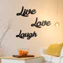 Jetec 3 Pieces Wooden Cutout Sign Rustic Wood Word Sign Decorative Wooden Block Word Letter Farmhouse Home Decor for Living Room Wall Decor(Live, Love, Laugh)