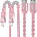 iPhone Charger 6FT 2Pack, Lightning Cable [Apple MFi Certified] iPhone Fast Charging Cord Compatible with iPhone 14/13/12/11 Pro Max/XS MAX/XR/8/7/Plus/6S/6/SE/5S/iPad (Pink)